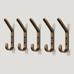 Plank Hardware Accessories Set of 5 Hooks HOFFMAN 150mm Hook - Antique Brass