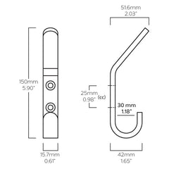 Plank Hardware Accessories HOFFMAN Large 150mm Hook - Brass