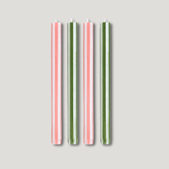 Plank Hardware Accessories YOD & CO 4 Pack Stripe Candle - Pink & Green