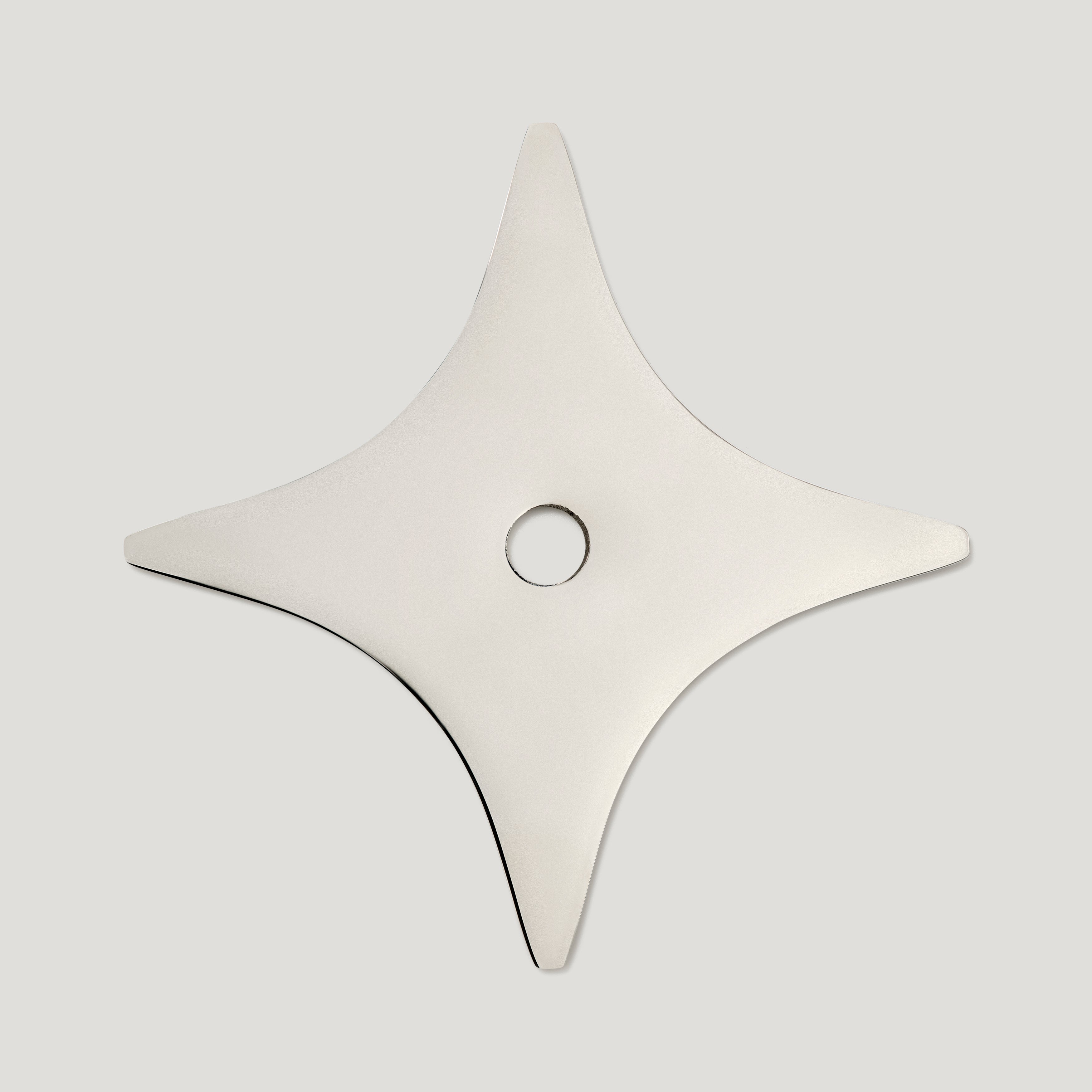 Plank Hardware Cabinetry ADA Cross Knob Backplate - Polished Nickel