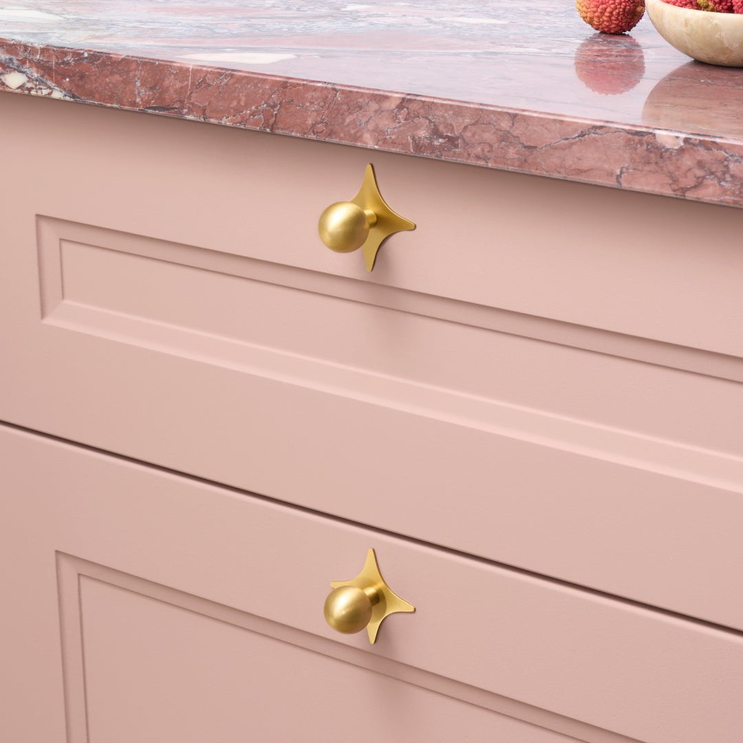 Plank Hardware Cabinetry ADA Star Knob Backplate - Brass