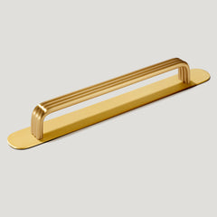 Plank Hardware Cabinetry 104mm (96mm CC) / With Backplate ALVA D Bar Handle - Brass