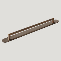 Plank Hardware Cabinetry 375mm (365mm CC) / Handle with Round Backplate BECKER Grooved D-Bar Handle - Antique Brass