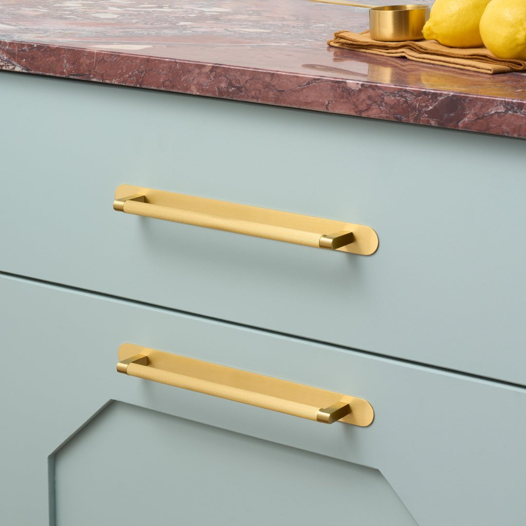 Plank Hardware Cabinetry BECKER Grooved D-Bar Handle - Brass