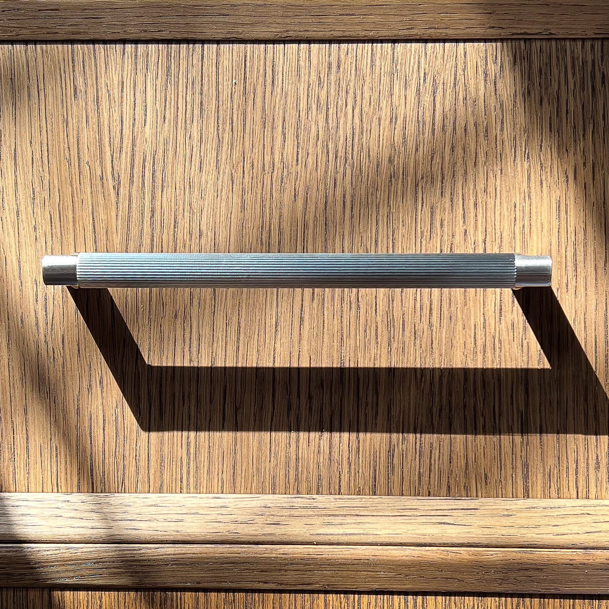 Plank Hardware Cabinetry BECKER Grooved D-Bar Handle - Stainless Steel