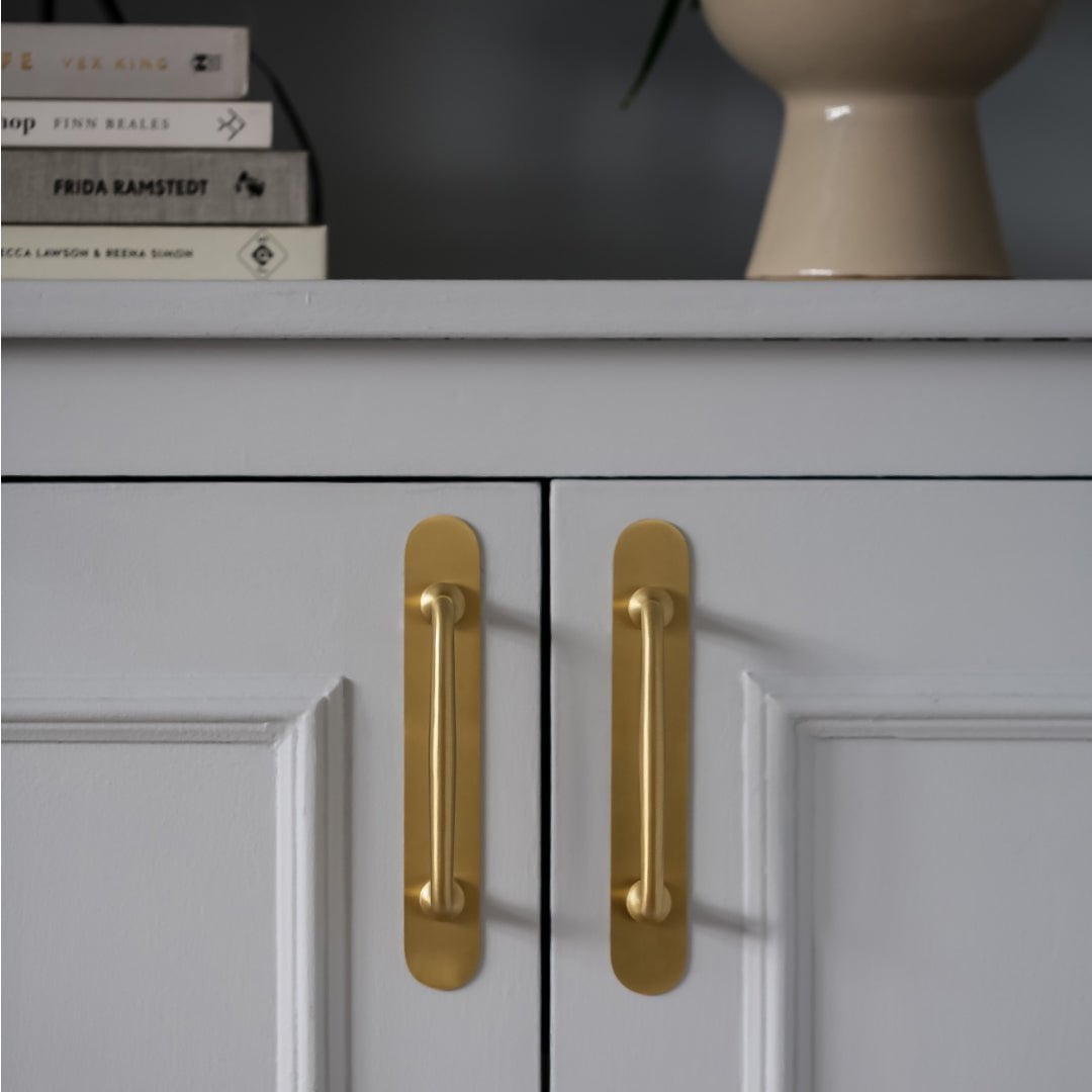 COHEN Handle Backplate | Brass Cabinetry Accessory Plank Hardware COHEN Handle Backplate | Brass Cabinetry Accessory Plank Hardware