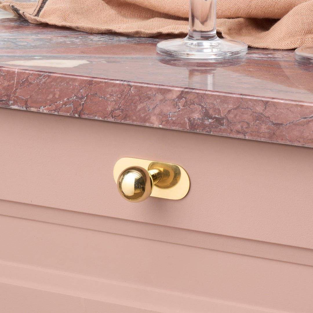 Plank Hardware Cabinetry 60mm COHEN Knob Backplate - Unlacquered Brass