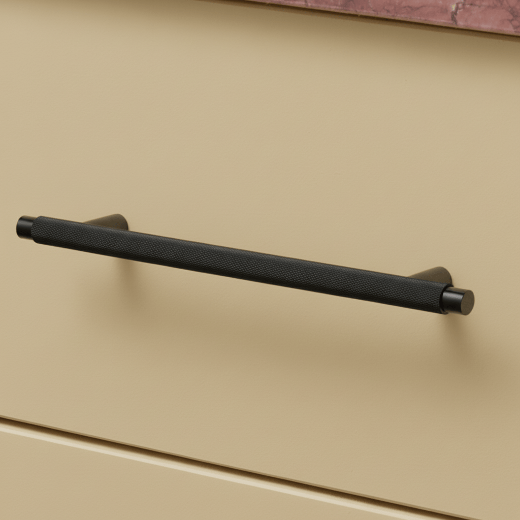 Plank Hardware Cabinetry KEPLER Knurled T Bar Handle - Black