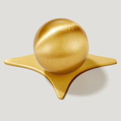 Plank Hardware Cabinetry Knob with Star Backplate KOJI Round Knob - Brass