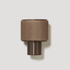 Plank Hardware Cabinetry LENNON Grooved Button Knob - Antique Brass