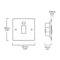Plank Hardware Electric 20A Double Pole Switch with Neon Indicator - Antique Brass