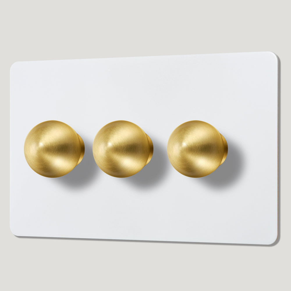 BOBBIN 3G Paintable Dimmer Switch - Brass