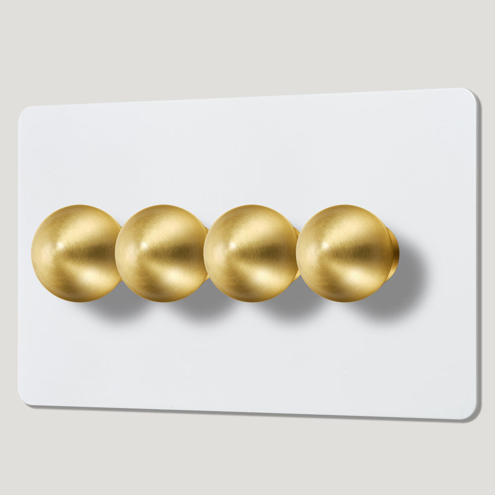 BOBBIN 4G Paintable Dimmer Switch - Brass
