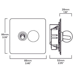 Plank Hardware Electric BOBBIN PALO 2G Mixed Switch 1 Toggle / 1 Dimmer - Brass