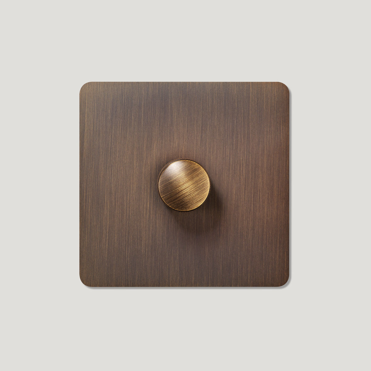 KEPLER 1G Knurled Dimmer Switch Antique Brass Light Switch Plank