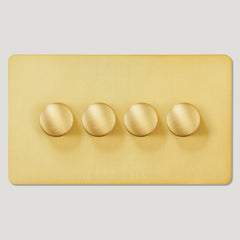 Plank Hardware Electric KEPLER 4G Knurled Dimmer - Brass