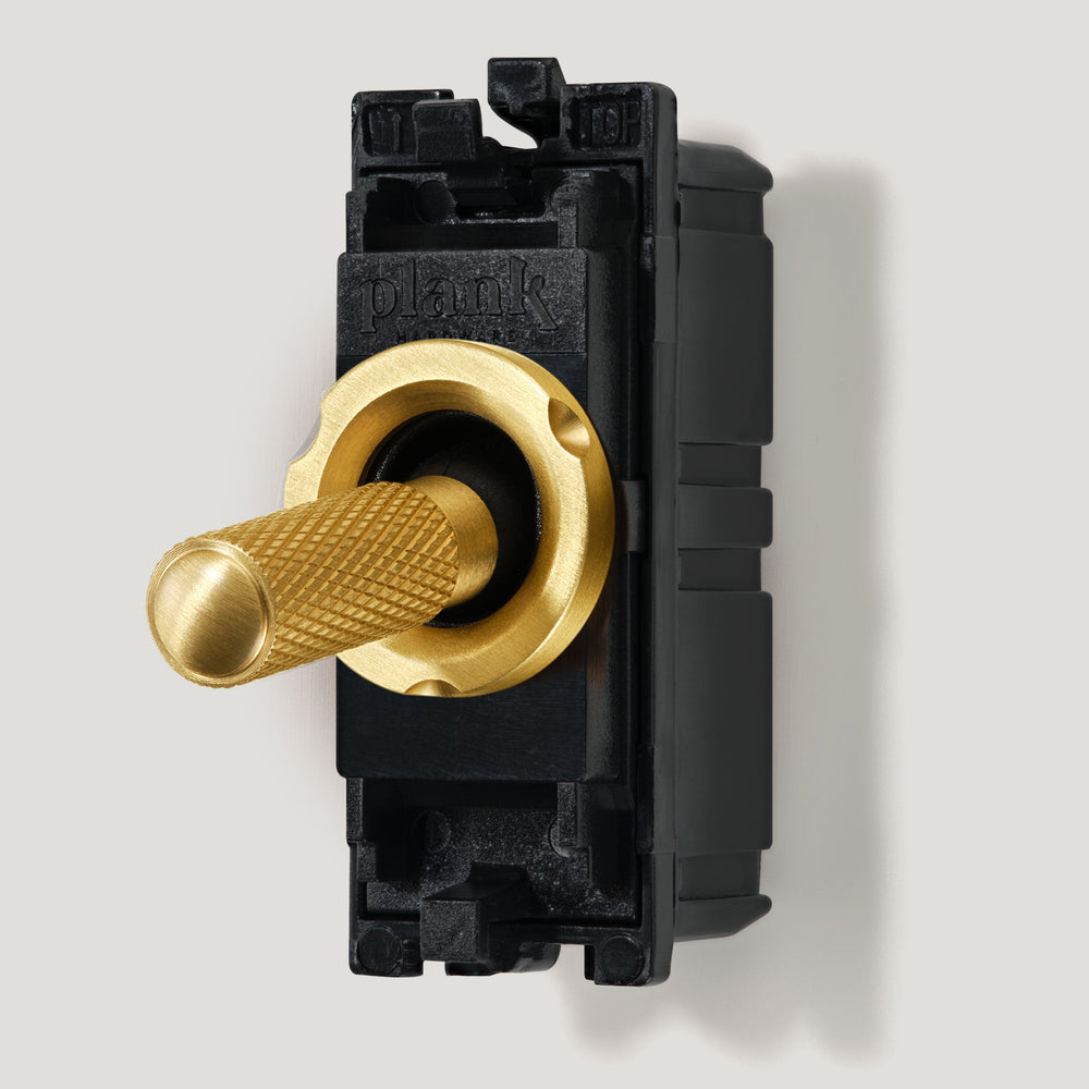 KEPLER Knurled Two Way Toggle Switch - Brass