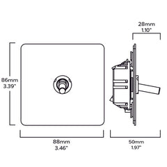 Plank Hardware Electric MAXWELL 1G Paintable Toggle Switch - Brass