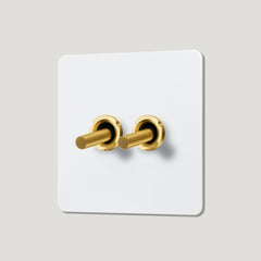 Plank Hardware Electric MAXWELL 2G Paintable Toggle Switch - Brass