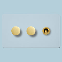 Plank Hardware Electric MAXWELL 3G Paintable Mixed Switch 1Toggle/ 2Dimmer - Brass