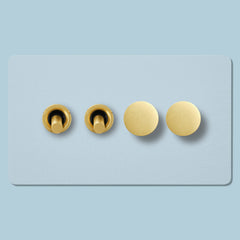 Plank Hardware Electric MAXWELL 4G Paintable Mixed Switch 2Toggle/ 2Dimmer - Brass