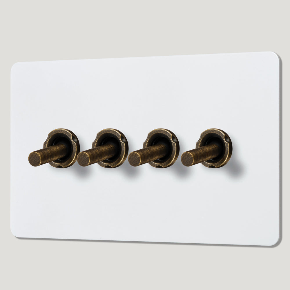 MAXWELL 4G Paintable Toggle Switch - Antique Brass