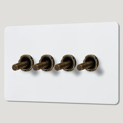 Plank Hardware Electric MAXWELL 4G Paintable Toggle Switch - Antique Brass