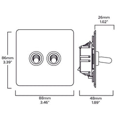 Plank Hardware Electric PALO 2G Two Way Toggle - Brass