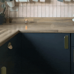 Plank Hardware Handles & Knobs 160mm (128mm CC) FOLD Long D Shape Front Mounted Handle - Brass