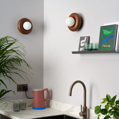 Plank Hardware Lighting NOVI Doughnut Wall Light - Walnut