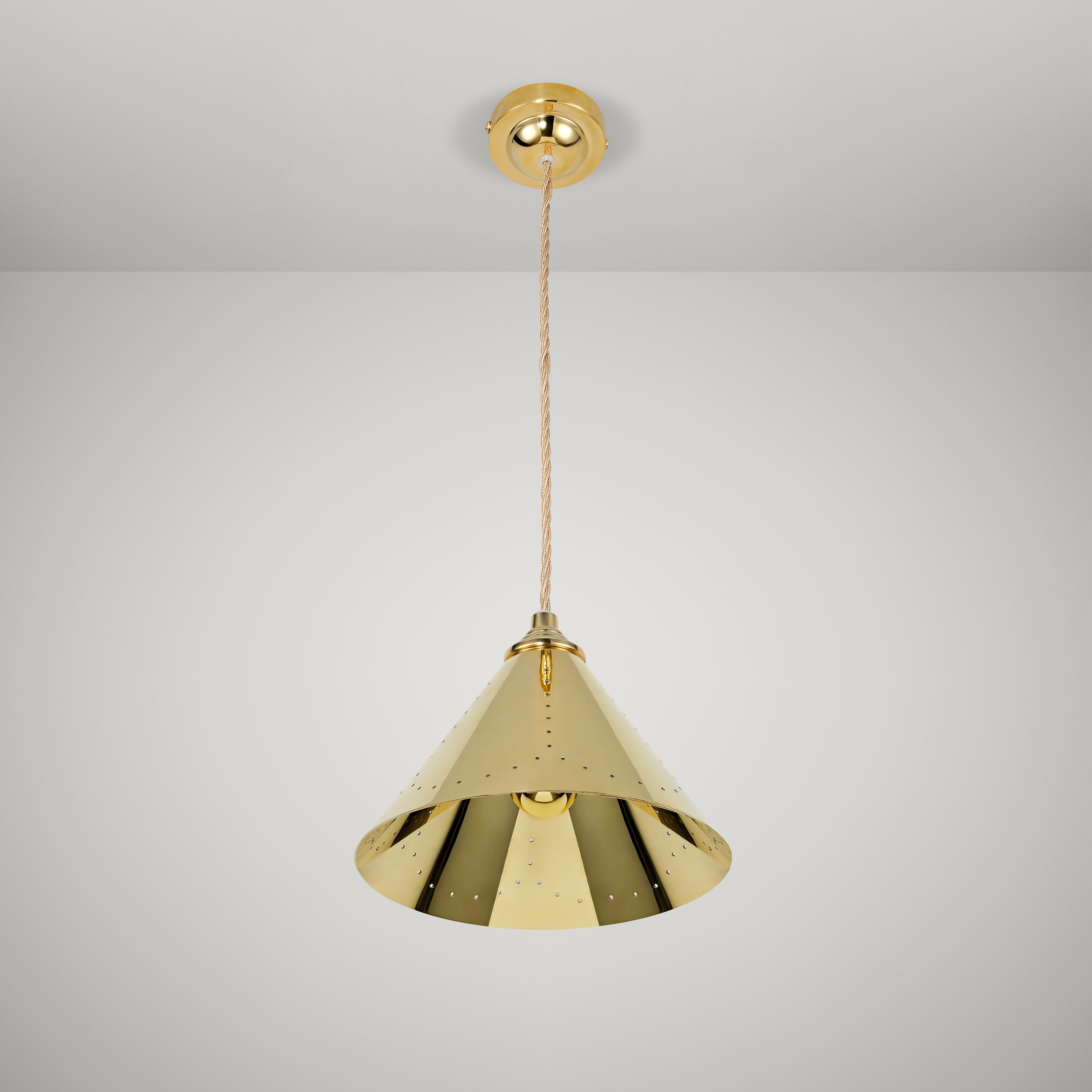 Plank Hardware Lighting VESPER Conical Pendant Light - Polished Brass
