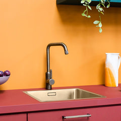 Plank Hardware Taps ARMSTRONG Grooved Kitchen Mixer Tap - Antique Brass