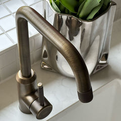 Plank Hardware Taps ARMSTRONG Swirled Kitchen Mixer Tap - Antique Brass