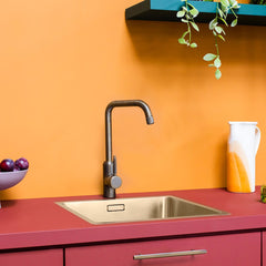 Plank Hardware Taps ARMSTRONG Swirled Kitchen Mixer Tap - Antique Brass