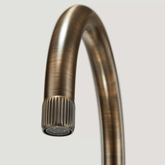 Plank Hardware Taps PORTMAN Grooved Kitchen Mixer Tap - Antique Brass
