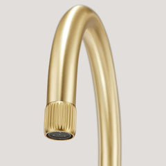 Plank Hardware Taps PORTMAN Grooved Kitchen Mixer Tap - Brass