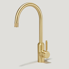 Plank Hardware Taps PORTMAN Knurled Kitchen Mixer Tap - Brass