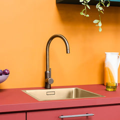 Plank Hardware Taps PORTMAN Smooth Kitchen Mixer Tap - Antique Brass