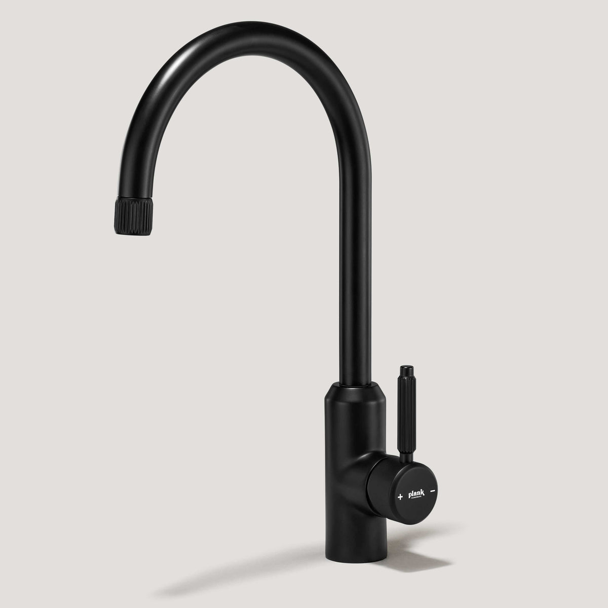 PORTMAN Grooved Kitchen Mixer Tap Matte Black Plank Hardware