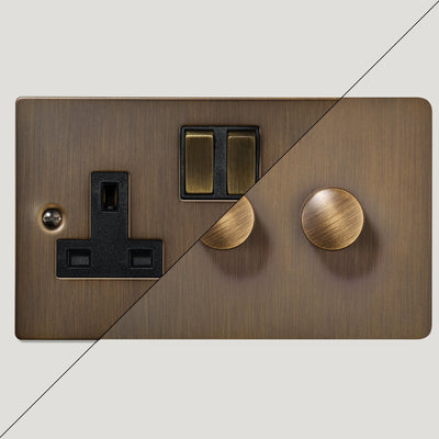 Antique Brass Light Switches & Sockets - Plank Hardware