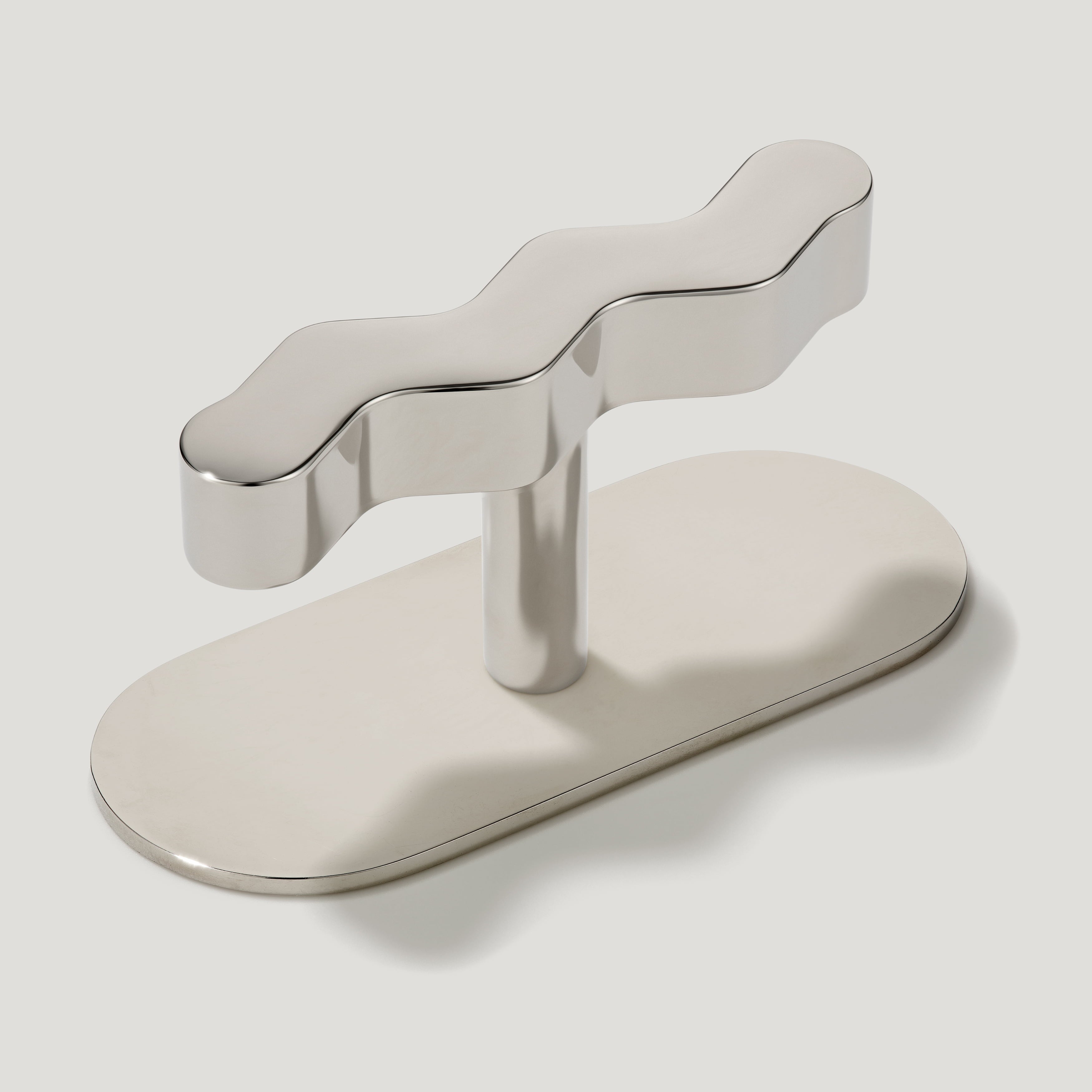 SQUIGGLE Single T Handle - Polished Nickel