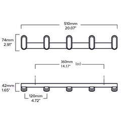 LARSSON Wooden Wall Mounted Coat Rack - Oak