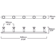 PULLMAN Wooden Wall Mounted Coat Rack - Oak / Black