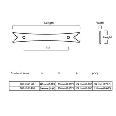 Plank Hardware Cabinetry ELIZA Handle with Ribbon Backplate - Brass
