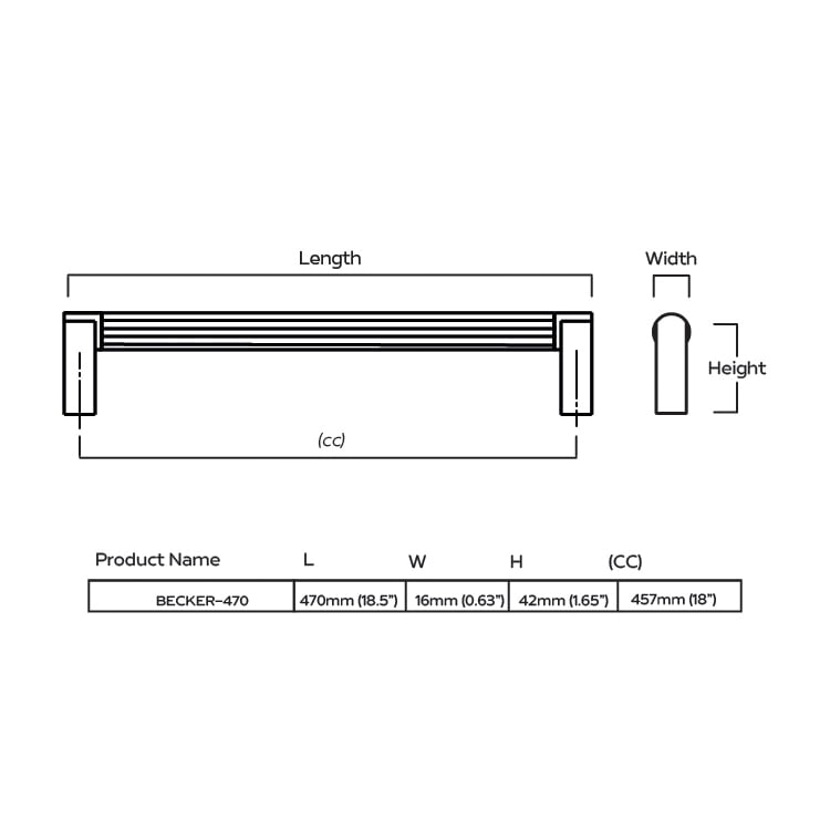 Plank Hardware Cabinetry BECKER Heavyweight D Bar Appliance Pull - Antique Brass