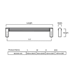Plank Hardware Cabinetry BECKER Heavyweight D Bar Appliance Pull - Antique Brass