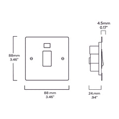 20A Double Pole Switch with Neon Indicator - Brass