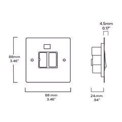 13A Switched Fused Spur - Brass