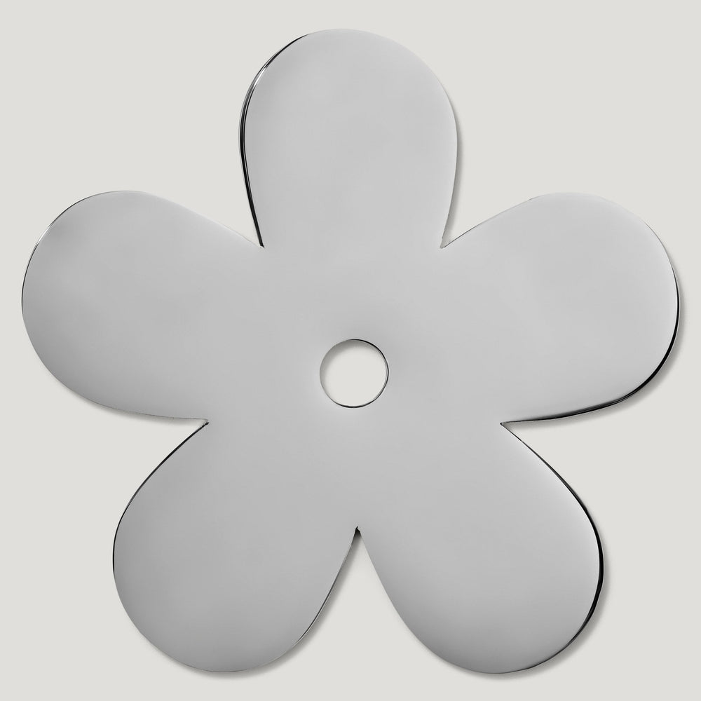 Plaque arrière de bouton de fenêtre ADA à motif floral - Nickel poli