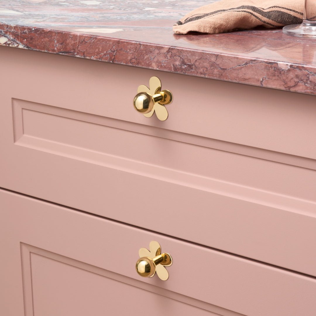 ADA Flower Knob Backplate - Unlacquered Brass - Plank Hardware